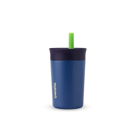 Owala Kids Insulation Stainless Steel Tumbler with Spill Resistant Flexible Straw, Easy to Clean