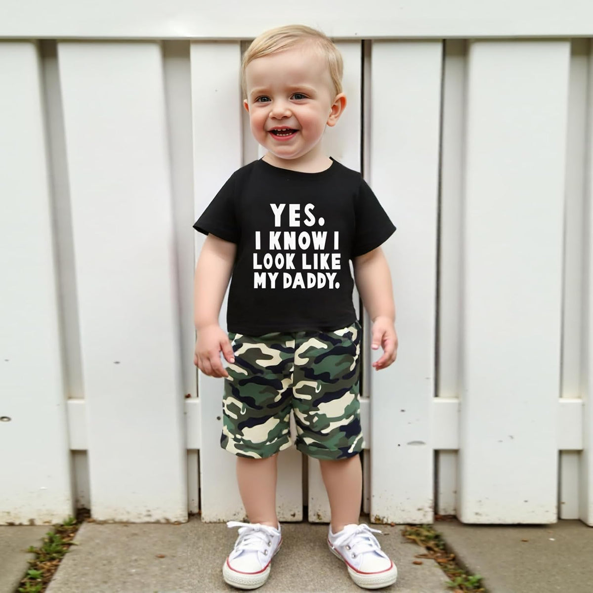 wdehow Toddler Kids Baby Boy Summer Clothes Sets 1T 2T 3T 4T 5T Letter Print Short Sleeve Tops