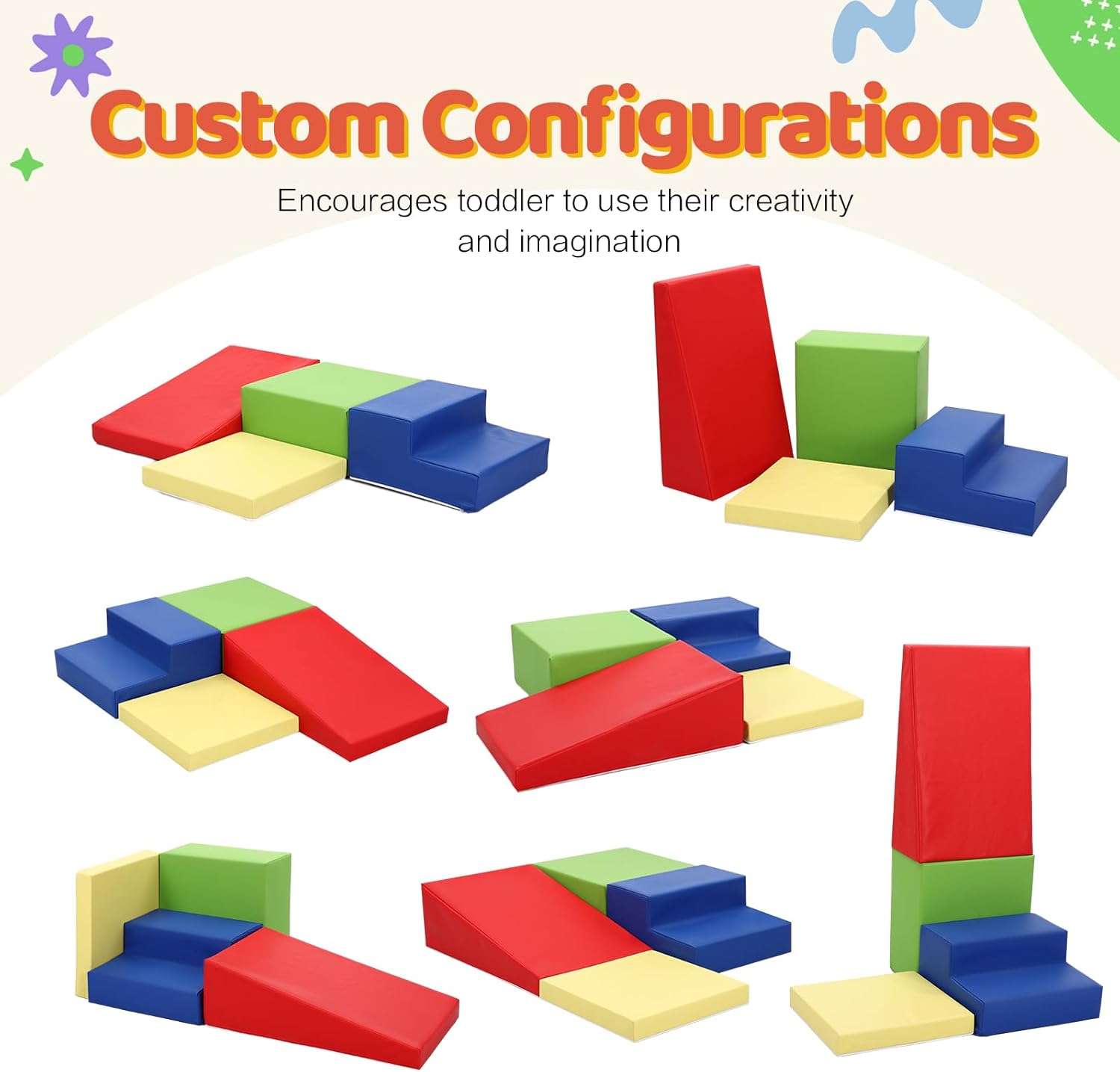 4-Piece PU Leather Baby Foam Climbing Blocks for Toddlers - Soft Play Climbing Toys for Toddlers