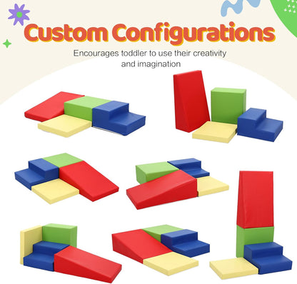 4-Piece PU Leather Baby Foam Climbing Blocks for Toddlers - Soft Play Climbing Toys for Toddlers