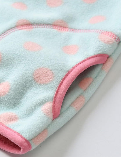 Kids Printed Polar Fleece Jacket Toddler Baby Boys Girls Autumn Winter Warm Sherpa Lining Outerwear