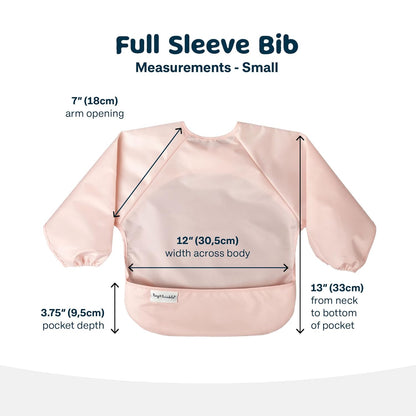 Tiny Twinkle Mess Proof Baby Bibs, 2pk Waterproof Smock Baby Bibs for Eating, Machine Washable Long
