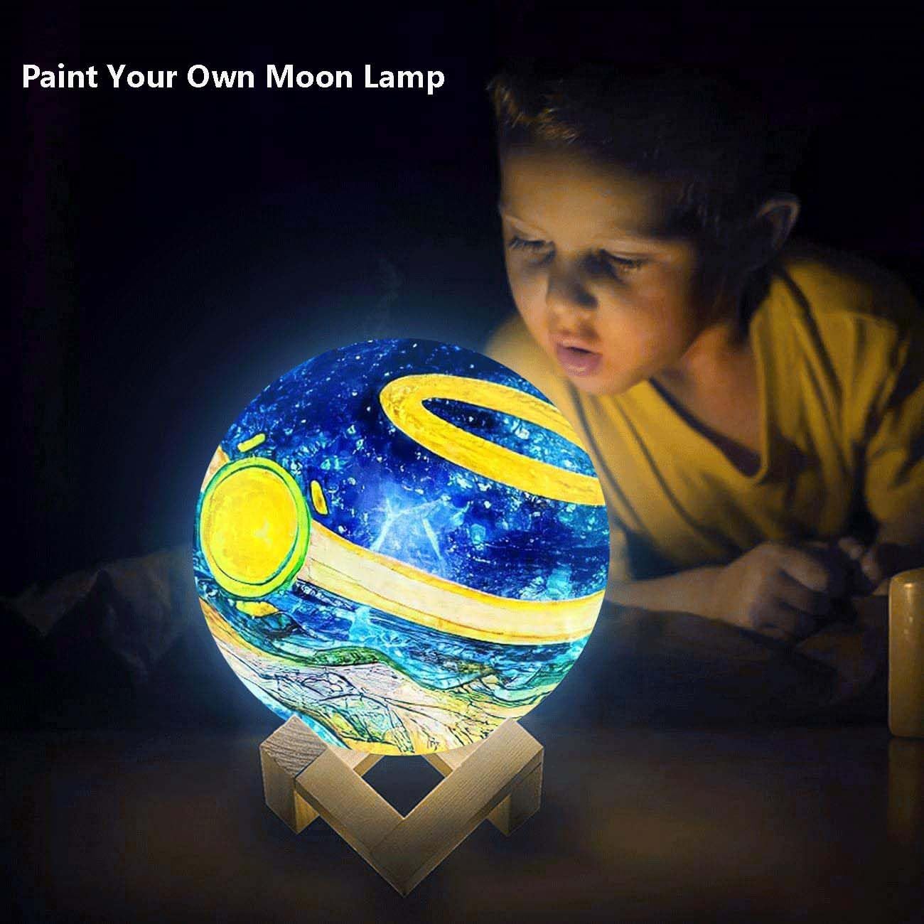 HOLA Paint Your Own Moon Lamp Kit, 2025 Update USB Rechargeable Remote Control, DIY Arts Supplies