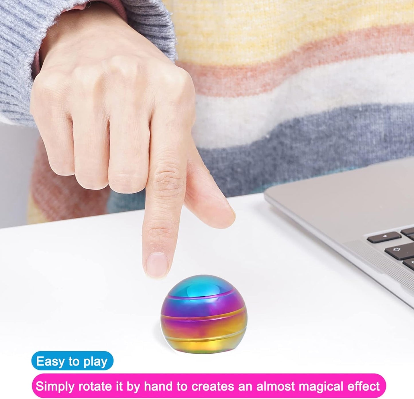 Desk-Fidget-Toys for Kinetic-Toy: Cool-Gadgets Cool-Stuff for Adults Kids Teens, Spinning Up to 180