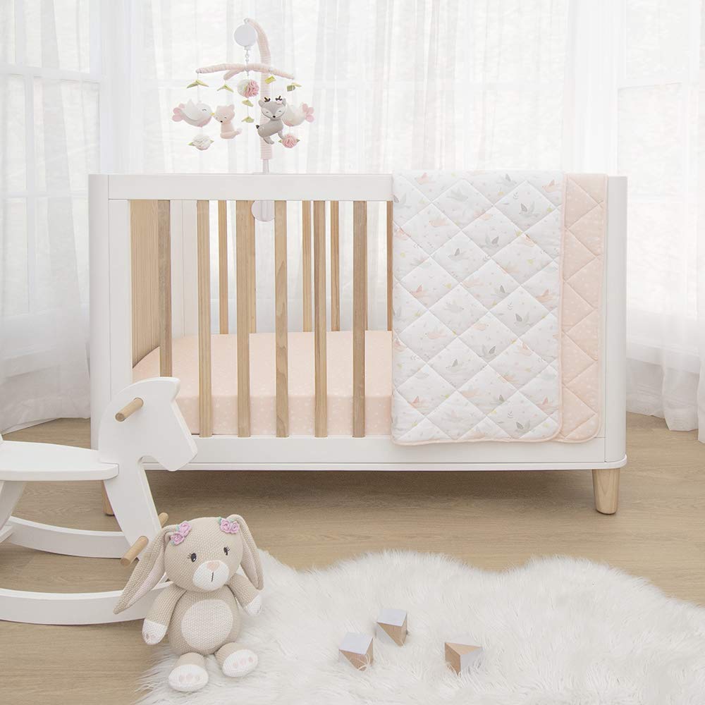 Living Textiles Baby Musical Mobile - Ava Birds | Crib Toy, Knitted Woodland Characters, Nursery