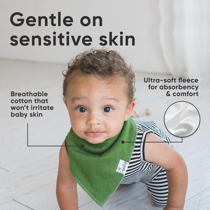 Copper Pearl 4 Pack Soft Cotton Baby Bibs for Drooling and Teething, Absorbent Drool Bibs for Baby