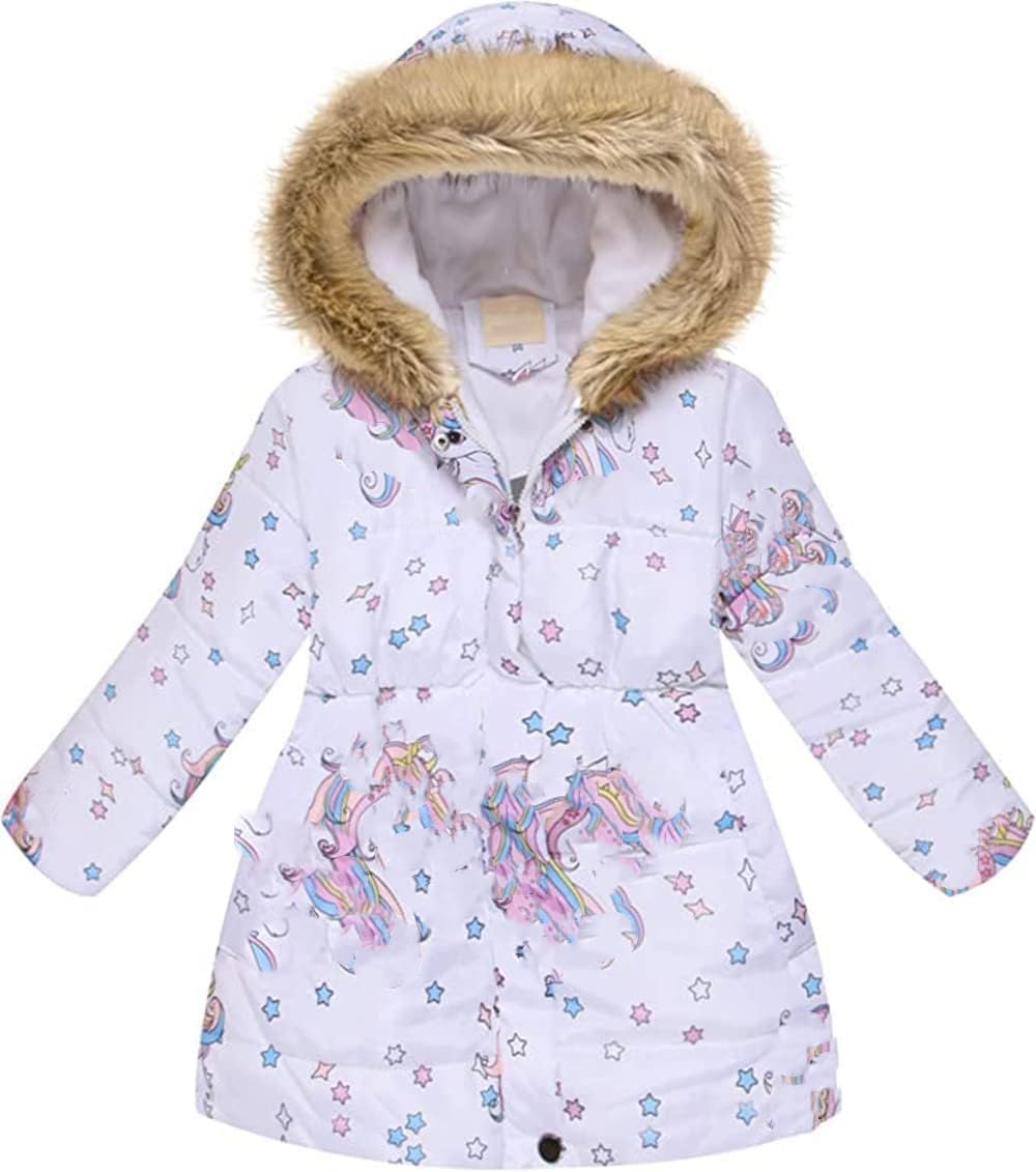 Miss Bei Girl's Winter Coat Jacket Hooded Kids Toddler Flower Print Parka Outwear Warm Cotton