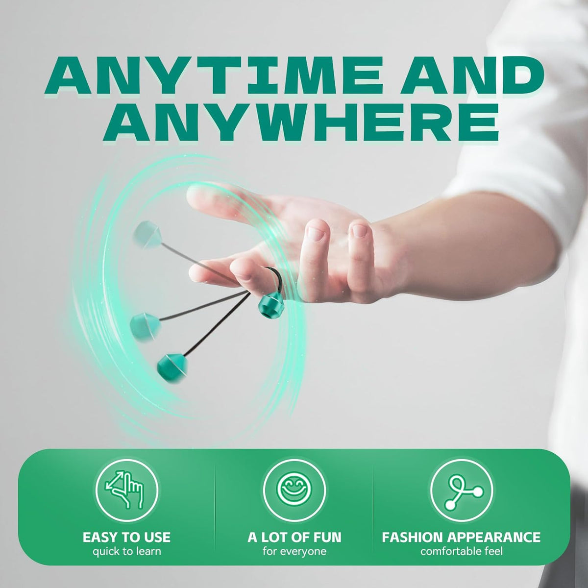 Begleri Fidget Beads - Worry Fidget Beads Spin & Bump - Made of Aluminum Alloy - for Men Women