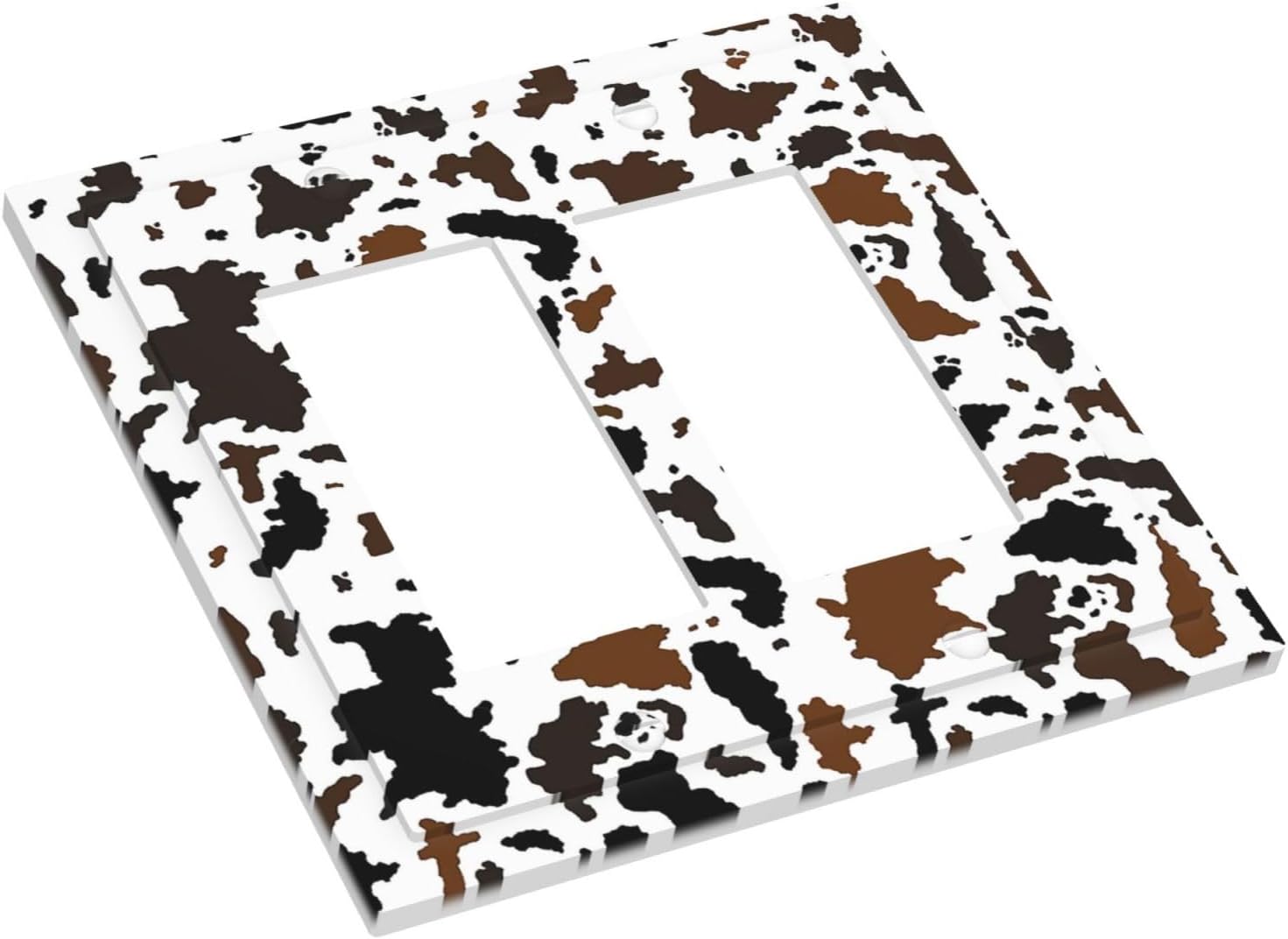 Decorative Outlet Covers Rustic Cowhide Highland Cow Milk Cow 2 Gang Double Gfci Rocker Electrical