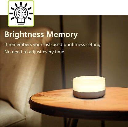 Rechargeable Mini Touch Night Light, Wireless LED Lamp for Kids - Portable, Dimmable Nursery Lamp
