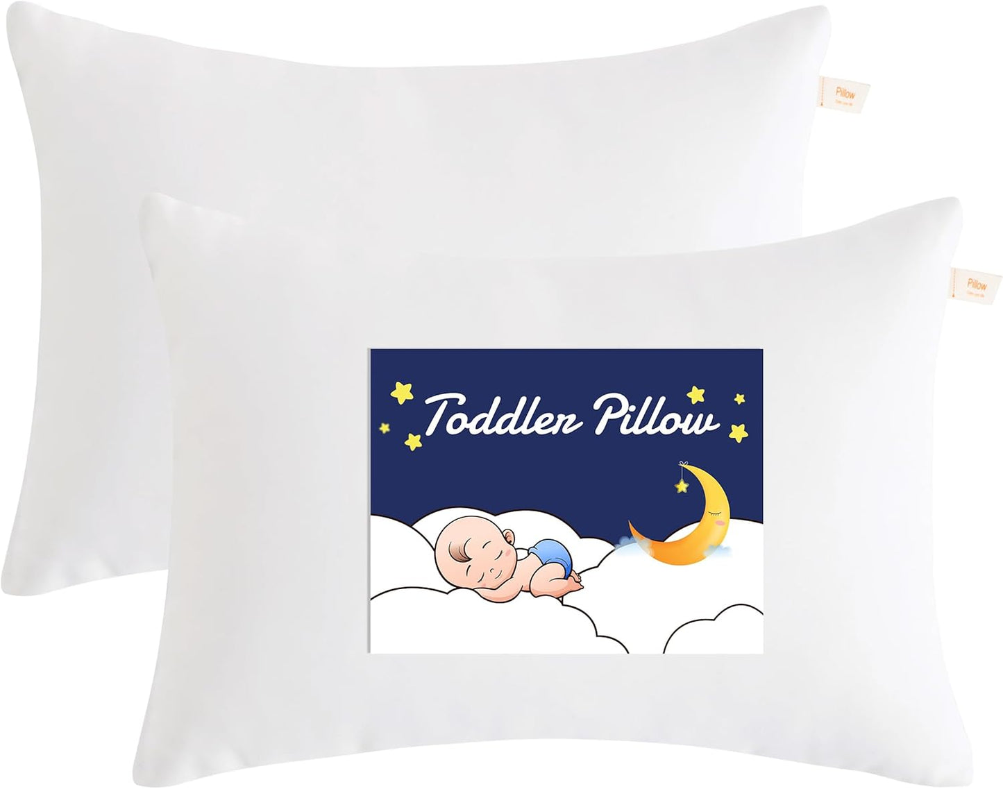 NTBAY Toddler Pillows, Down Alternative 13"x18" Pillows, Machine Washable - Soft and Breathable