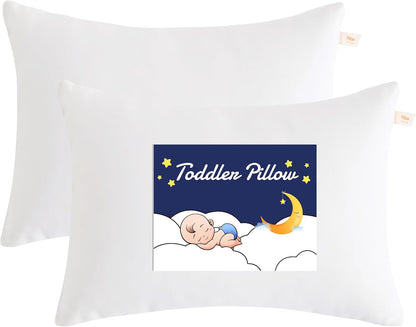 NTBAY Toddler Pillows, Down Alternative 13"x18" Pillows, Machine Washable - Soft and Breathable
