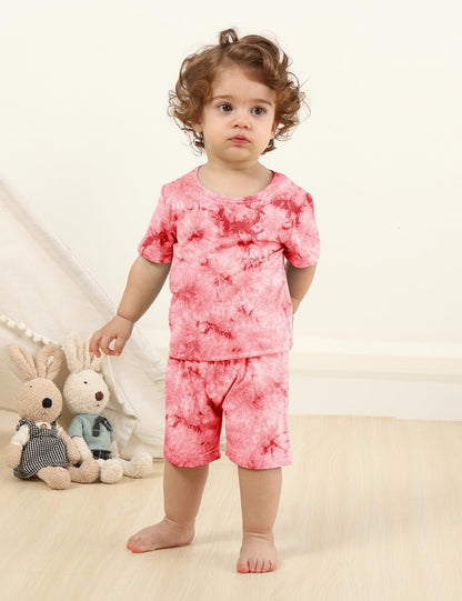 Jimonda Baby/Toddler Soft Sleepwear Short sleeve Kids Cool Pajama Outdoor 2-Piece Shirt&Shorts