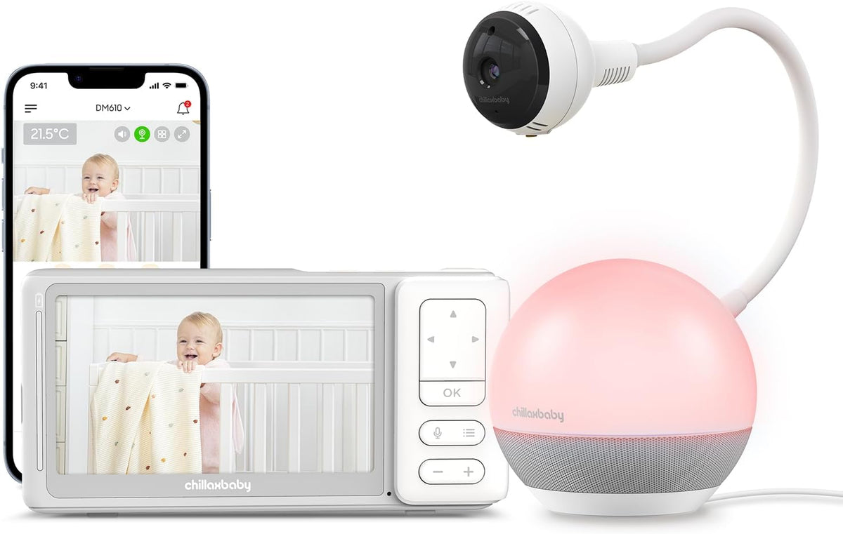 CHILLAX Baby Monitor Baby Mood Plus,5-inch 1080p HD Camera Wi-Fi Baby Monitor,with Sleep Trainer &