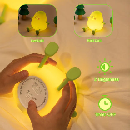 Cute Night Light for Kids, Mango Sleep Lamp Warm Light Bedroom Decor Kids Night Light, Silicone