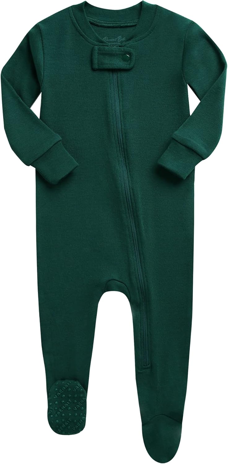 VAENAIT BABY Infant Toddler Boys Girls Footed One-Piece Sleep and Play Premium Modal Pajamas 1-2