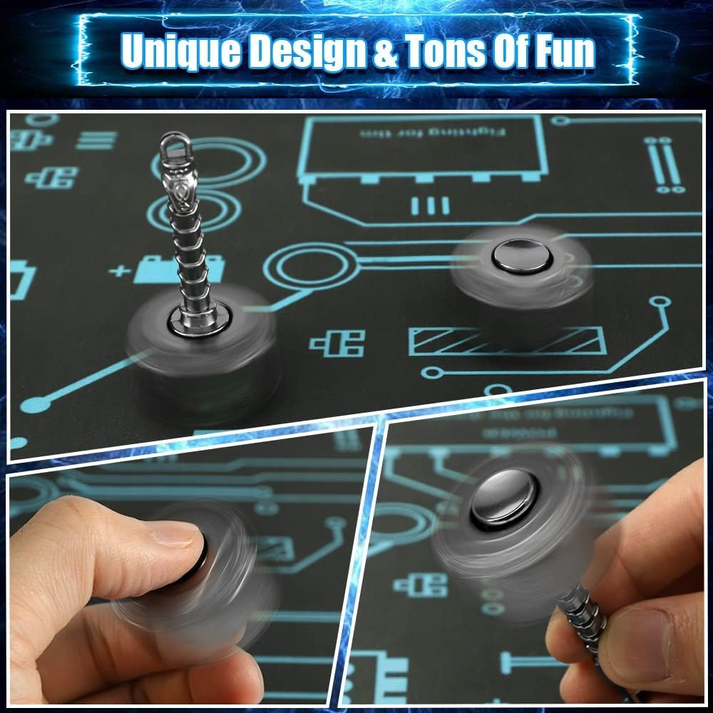 Transformable Fidget Spinner, Metal Hand Hammer Fidgit Toy for Kids Adults, Cool Shield Chain