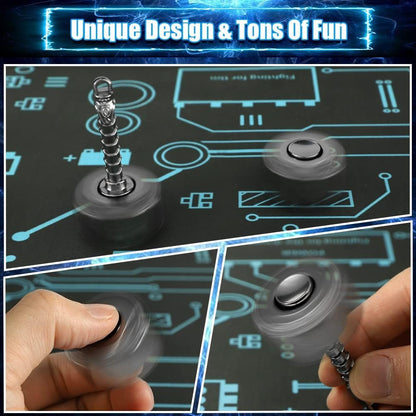 Transformable Fidget Spinner, Metal Hand Hammer Fidgit Toy for Kids Adults, Cool Shield Chain