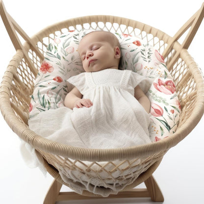 4 Pack Baby Girl Bassinet Sheets Set Soft Fitted Floral or Elephant Theme Baby Girl Mattress Covers