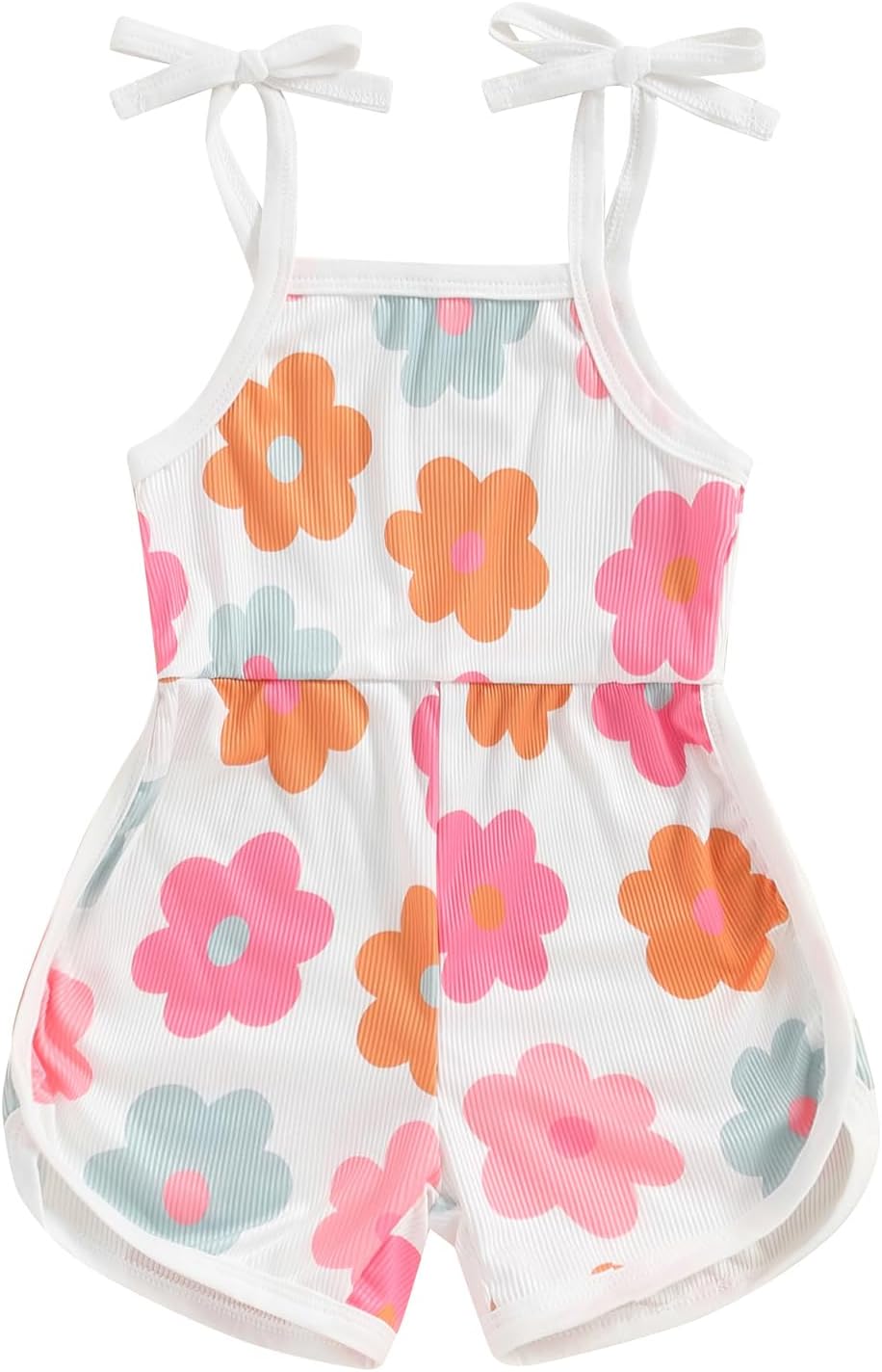 WZTYYDS Toddler Baby Girl Summer Clothes Floral Romper Tie-Up Strap Halter Jumpsuit Infant Summer