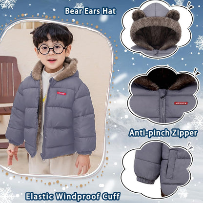 Fairy Baby Infant Baby Winter Coat Cute Teddy Bear Hooded Jacket Warm Fleece Outerwear Windproof