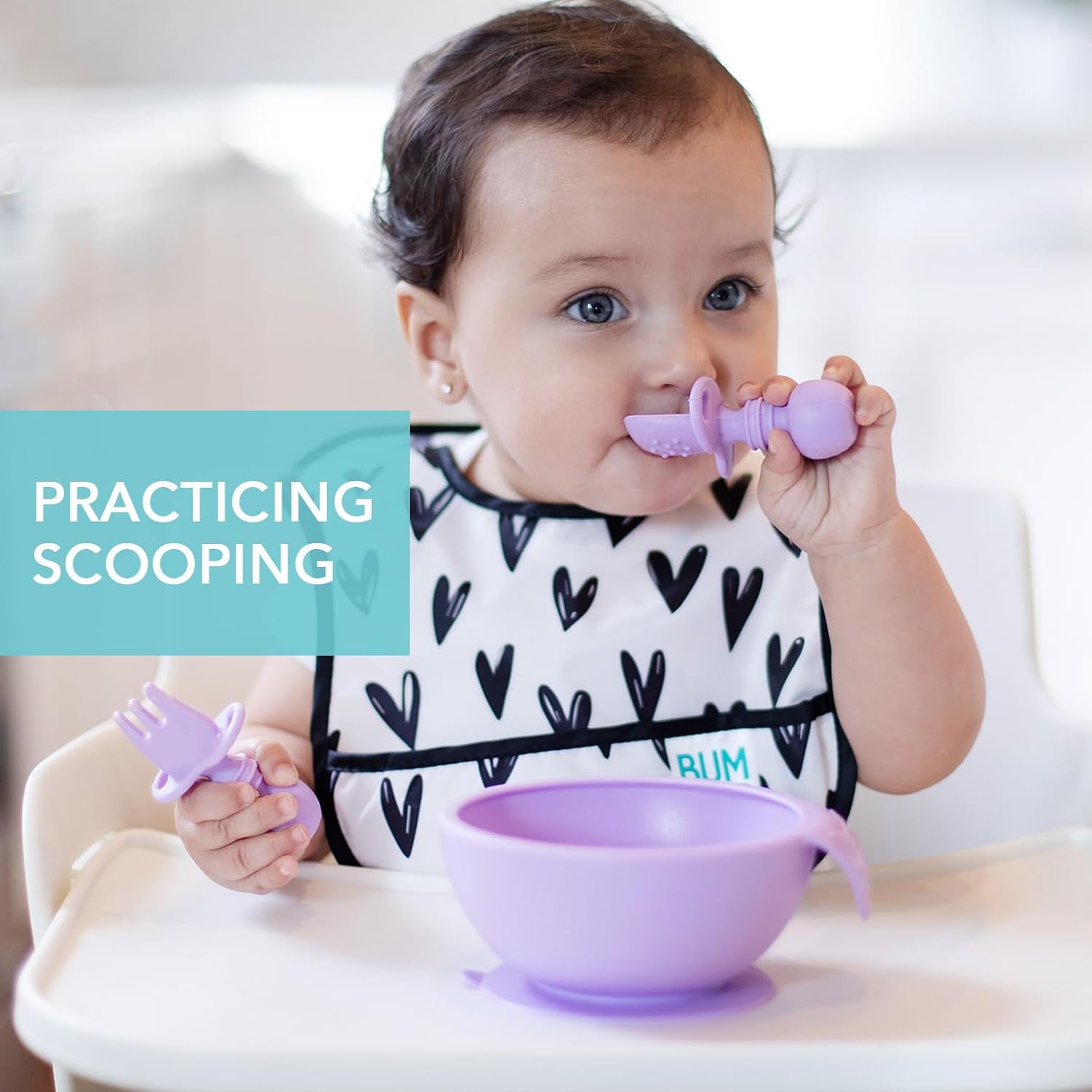 Bumkins Baby Utensils Set, Chewtensils Silicone Spoons for Dipping, Self-Feeding, Baby Led Weaning