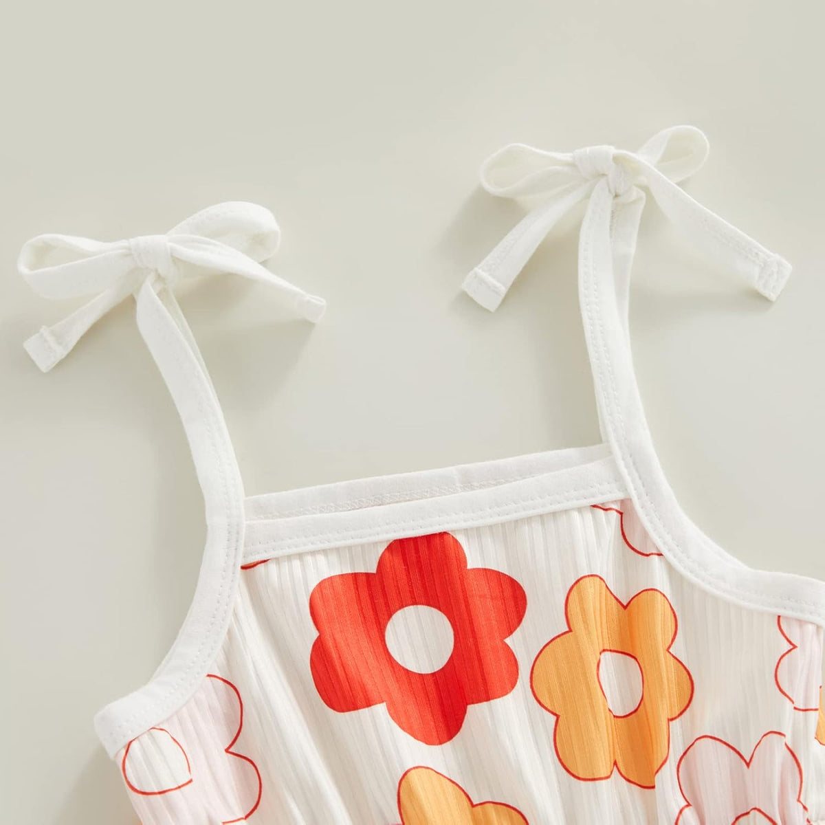 WZTYYDS Toddler Baby Girl Summer Clothes Floral Romper Tie-Up Strap Halter Jumpsuit Infant Summer