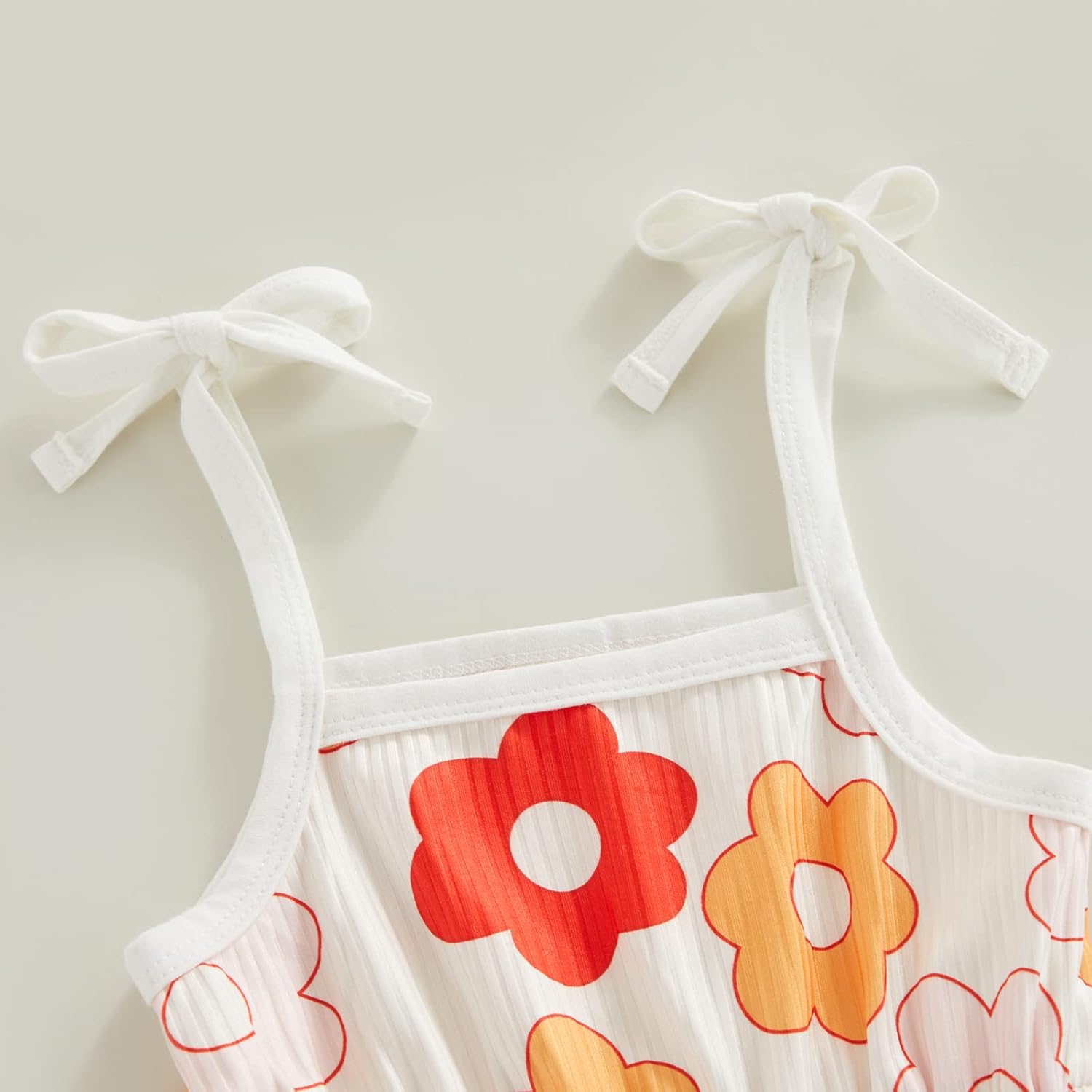 WZTYYDS Toddler Baby Girl Summer Clothes Floral Romper Tie-Up Strap Halter Jumpsuit Infant Summer
