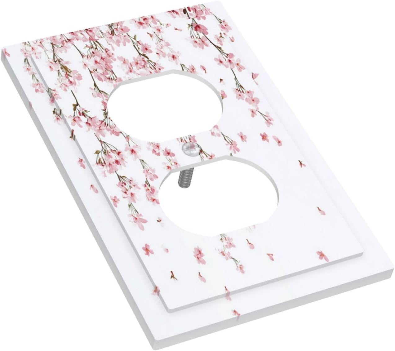 Outlet Covers Sakura Plant Floral Pink Flowers 1 Gang Duplex Light Switch Cover Decorative Switch