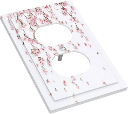 Outlet Covers Sakura Plant Floral Pink Flowers 1 Gang Duplex Light Switch Cover Decorative Switch