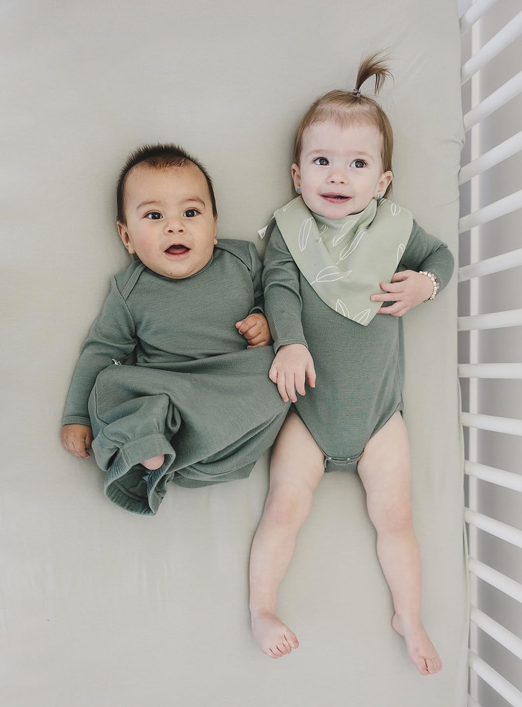 Woolino Merino Wool Baby Bibs - Highly Absorbent Bandana Bib with Cotton Outer Layer and Merino