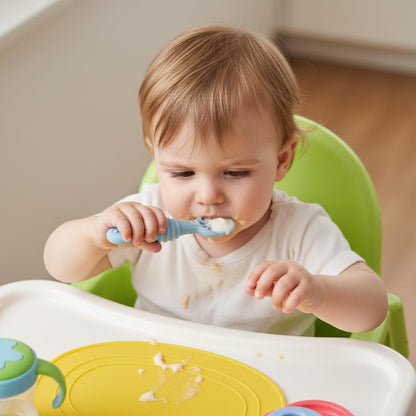 PandaEar 6 Pack Silicone Baby Spoons for Baby Led Weaning, First Stage Baby Toddler Self Feeding