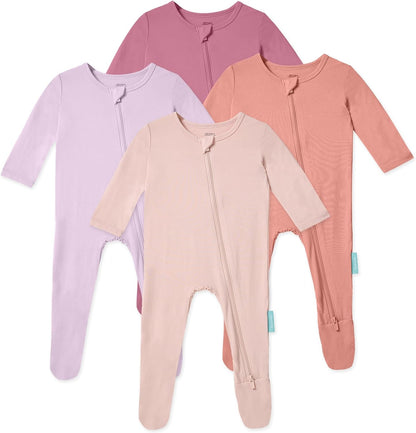 Baby Zipper Footie Pajamas, Supersoft Bamboo Rayon Baby Footed Pjs Boy Girl 0-3-6-9-18-24 Month