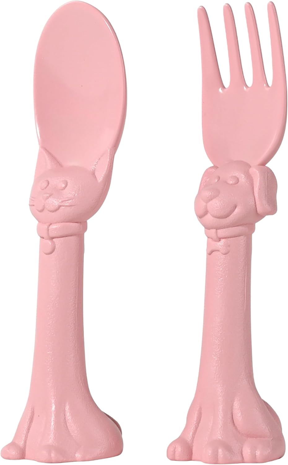 Made in USA Spoon la la Toddler Utensils Set - 2 Pack (1 Spoon & 1 Fork for Kids) - Self-Standing