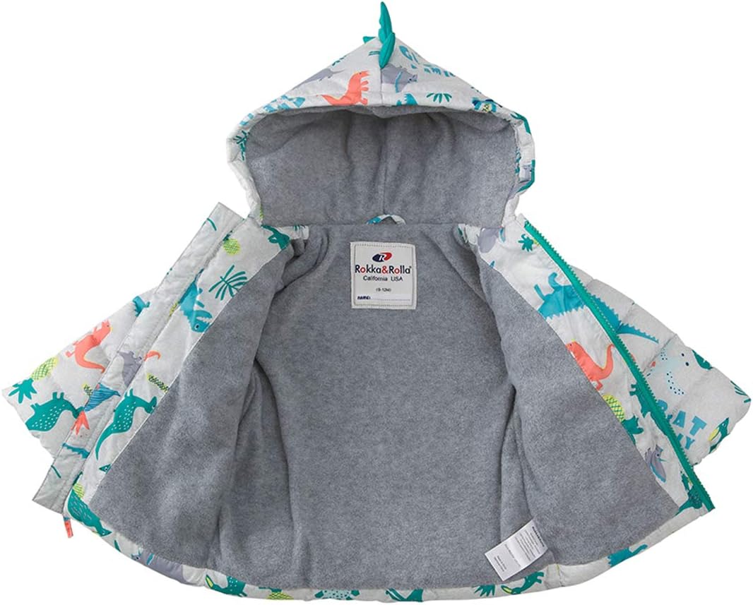 Rokka&Rolla Baby Boys' Water-Resistant Fleece Lined Puffer Jacket Winter Coat for Newborn Infant