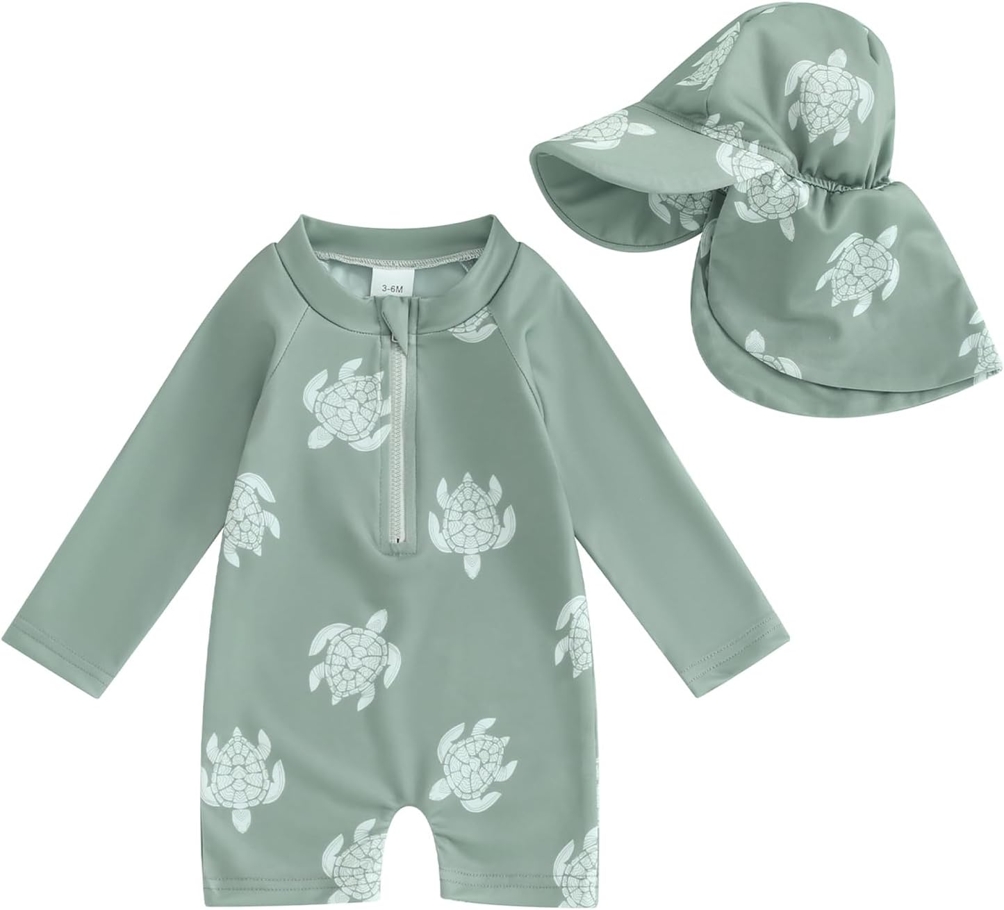 Hnyenmcko Baby/Toddler Boy Rash Guard Swimsuit Long Sleeve One Piece Zipper Swimwear Sunsuit Infant