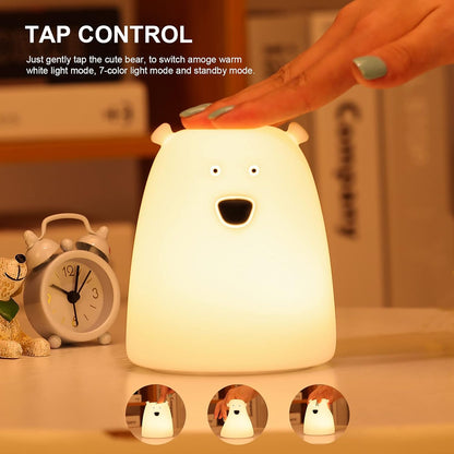 ZKLiLi Night Light for Kids, Cute Night Lamp Battery Powered Night Light for Kids Silicone Soft LED