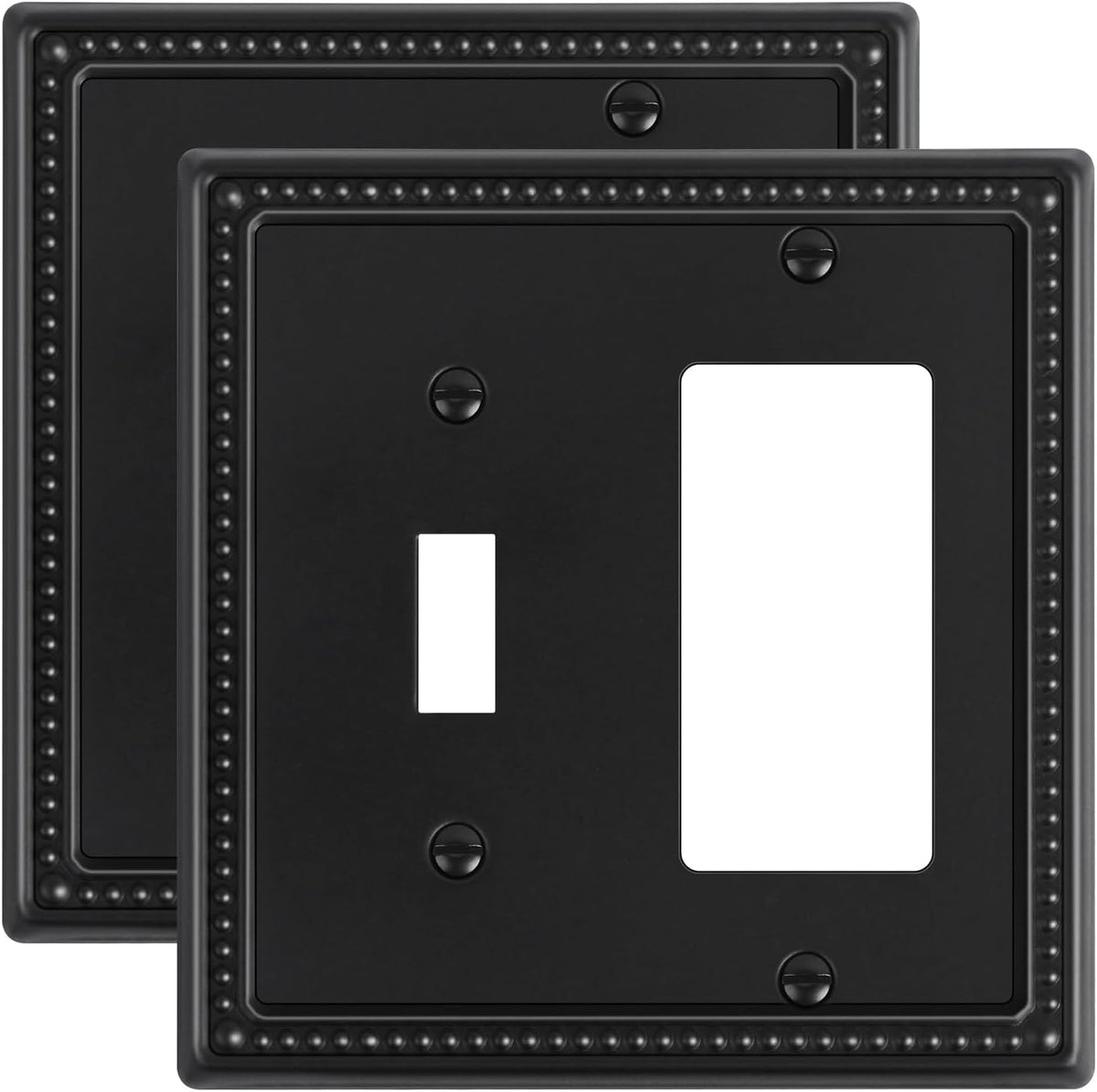 2-Pack Combo Toggle/Decorator Light Switch Cover Plate, Pearls Decorative Electrical Outlet Covers