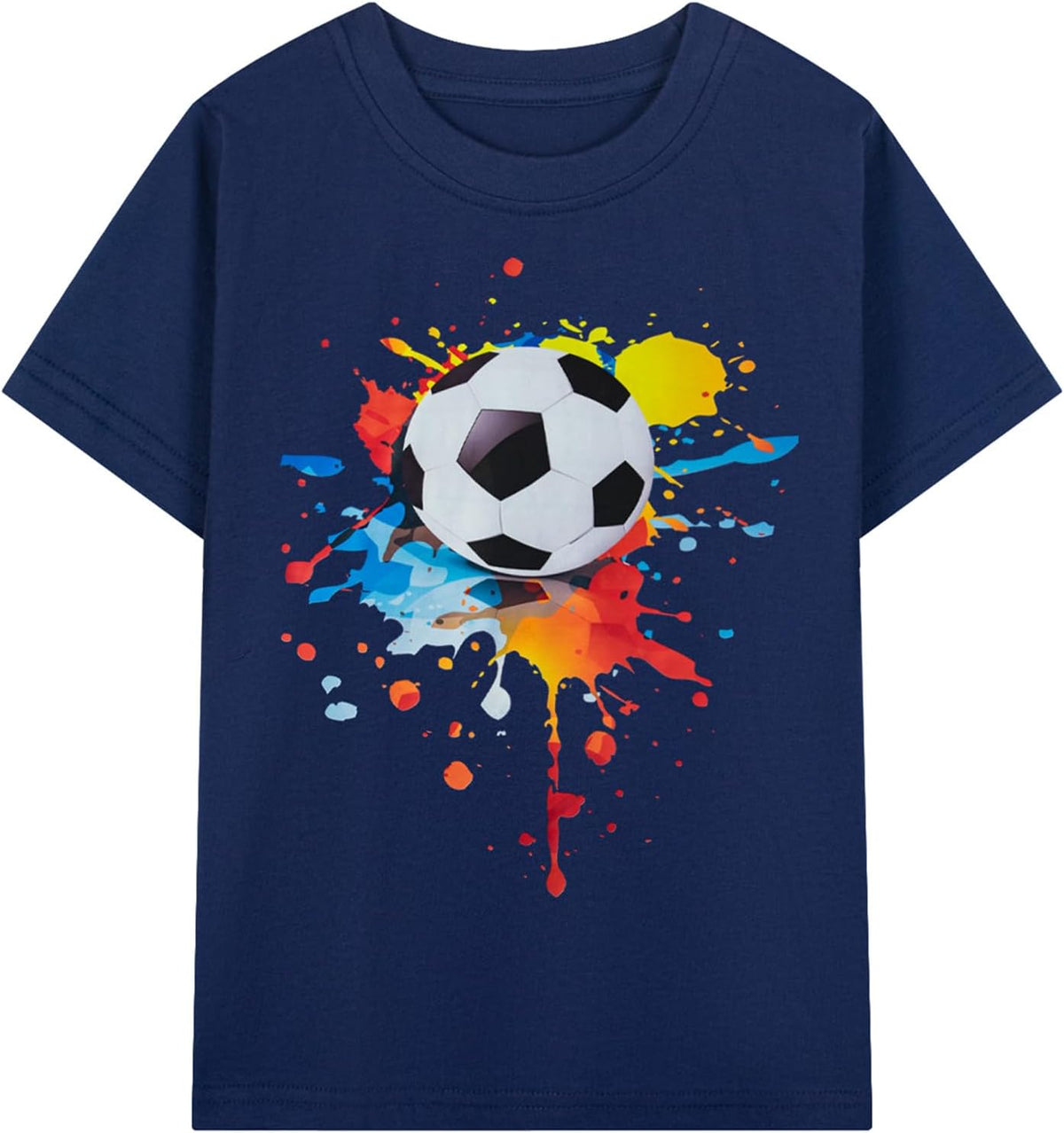 HILEELANG Kids Boy Basic Plain Cotton T-Shirts Short Sleeve Crew Neck Summer Tees 4packs 6-12 Years