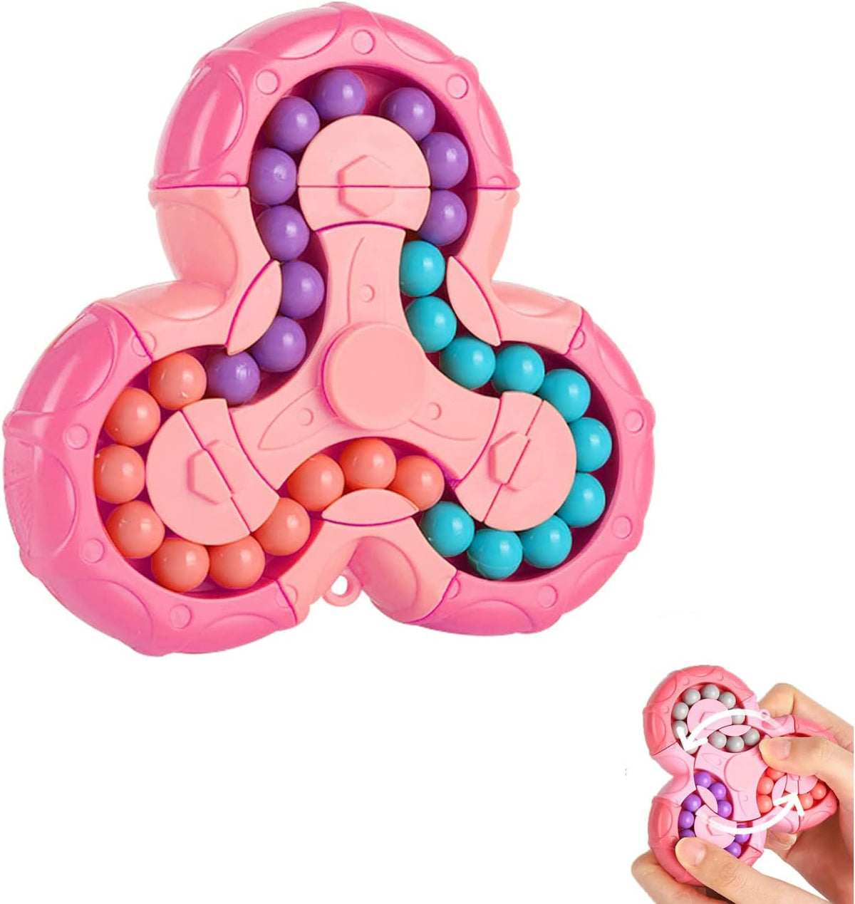 YUDANSI Magic Bean Puzzle Toy, Rotating Magic Bean Fidget Toys 2-in-1, Magic Ball Brain Teaser STEM