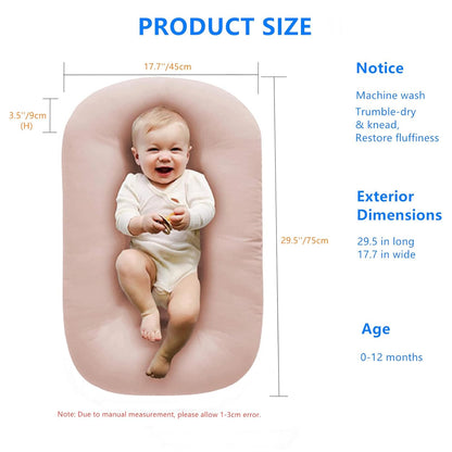 Baby Lounger Play Mat,Baby Lounger for Newborn Tummy Time for Baby in Bed,0° Angle Newborn Lounger