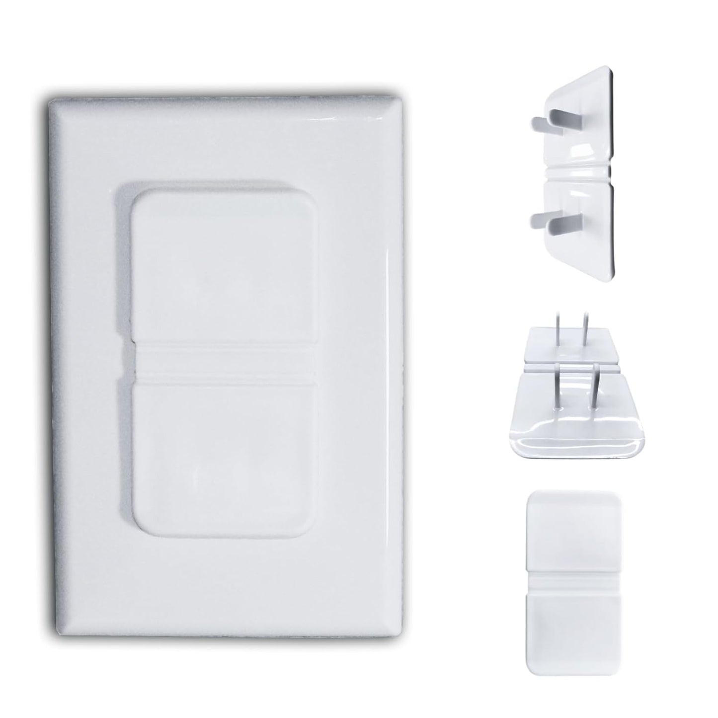 White Double Outlet Covers Baby Proofing (10 Pack, 20 Sockets) | Baby Proof Plug Covers for
