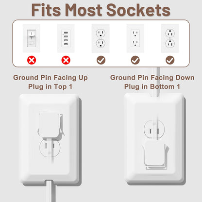 5FT Flat Extension Cord Ultra Thin Outlet Concealer with Cord Concealer Kit,Flat Outlet Extender