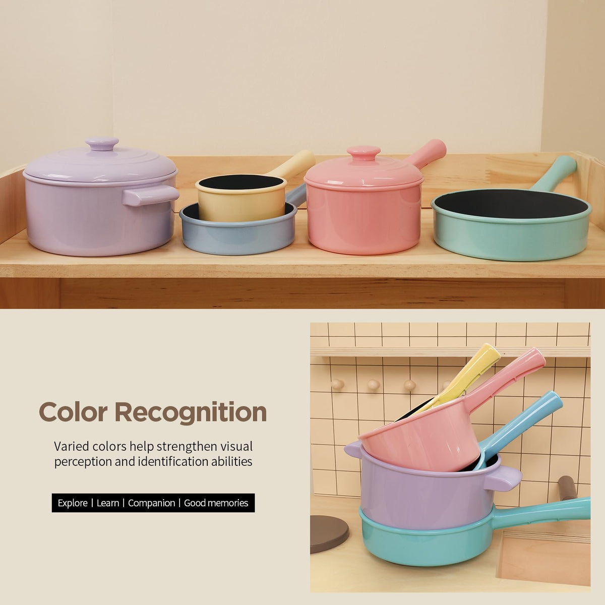 GILOBABY Kids Play Kitchen Accessories - 22Piece Toddler Pots and Pans Set