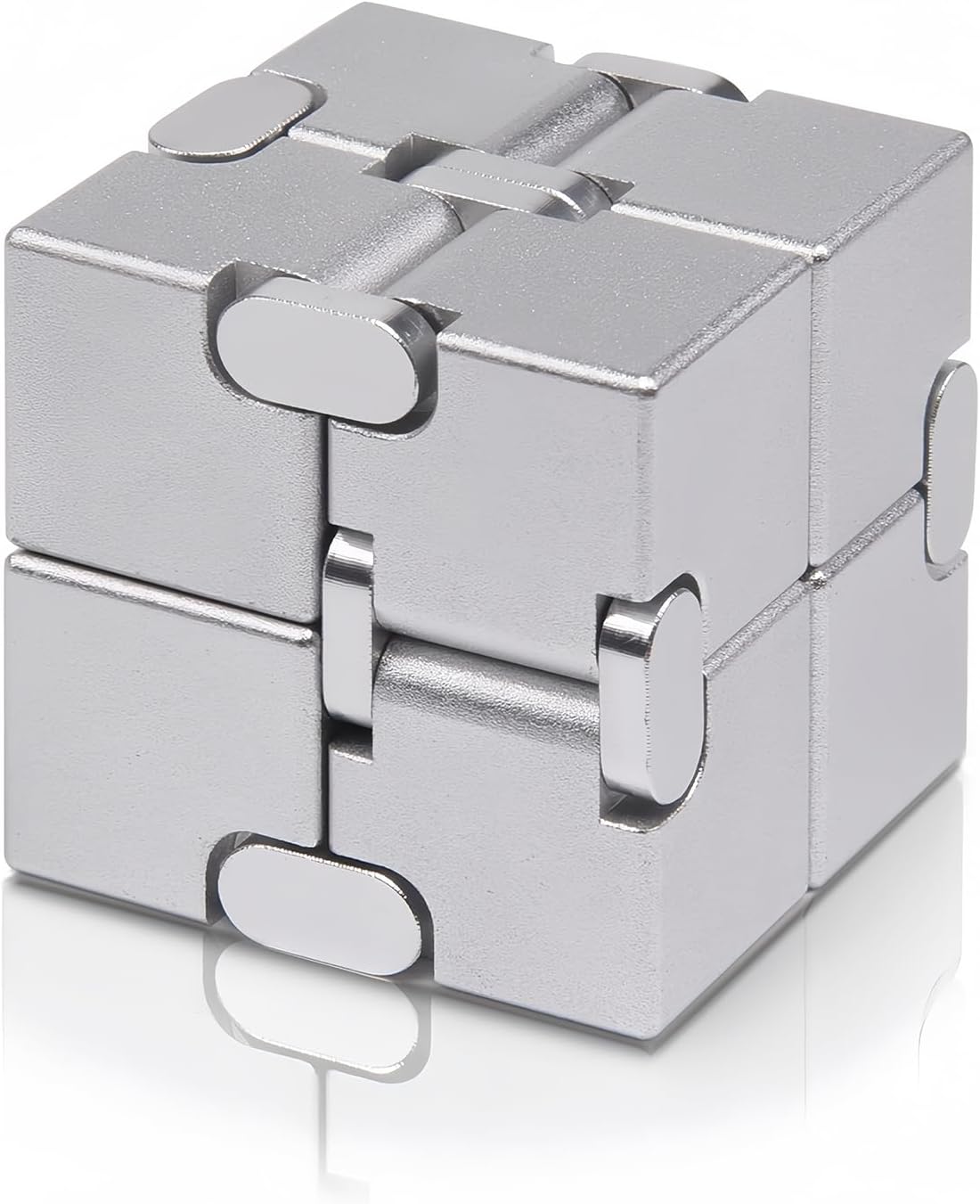 Metal Infinity Cube Fidget Toy - Aluminum Alloy Anti-Stress and Anxiety Finger Flip Cube for