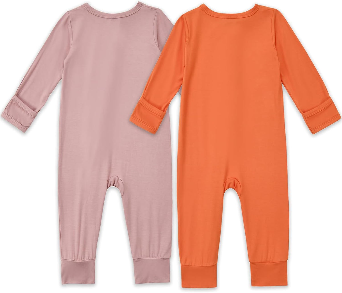 Aablexema Baby Footless Pajamas Zipper with Mitten, Rayon from Bamboo, Infant Long Sleeve Romper Pjs