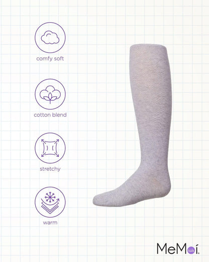 MeMoi Soft Pima Cotton Tights for Girls, Soft and Lightweight Opaque Tights for girls - Sizes 8 to