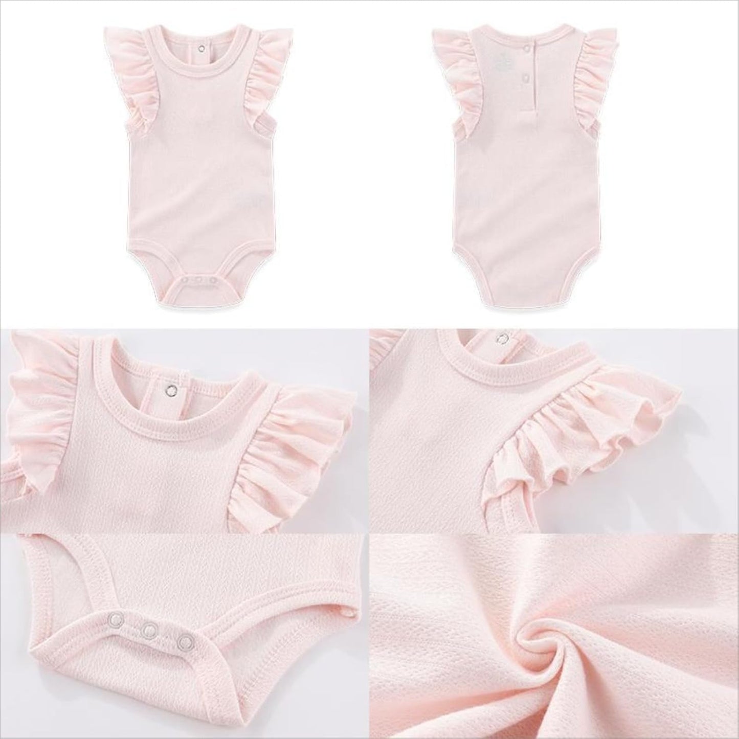 Four Seasons Baby Boy Girl Bodysuits 5-Pack Cotton Comfort Short Sleeve Baby Clothes Soft Infant