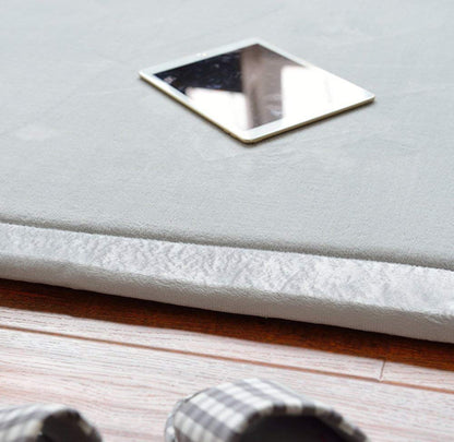 Loartee Nursery Rug Coral Velvet Crawling Rugs Area Rug Play Mat(4'9"x4'9", Gray) for Toddler