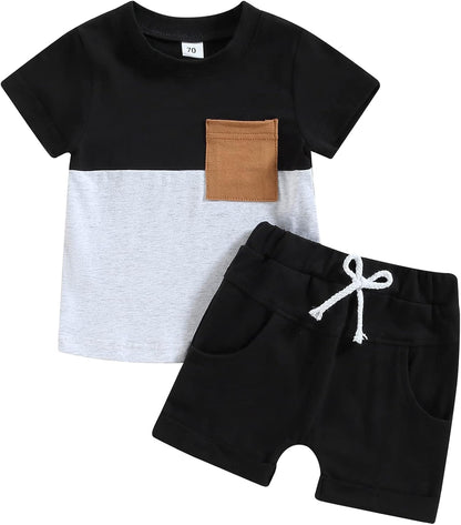 Mubineo Infant Toddler Baby Boy Summer T Shirt Shorts Outfits Short Sleeve Tee Tops Clothes Set